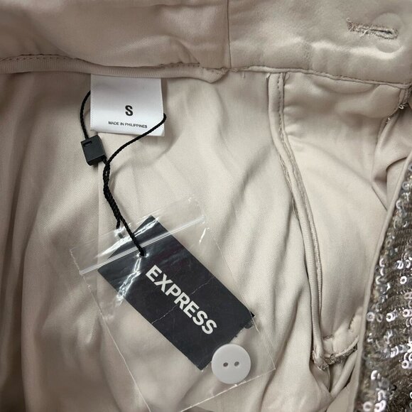 NEW Express Sequin Pants Women’s Size Small High Rise Cropped Swiftie - Picture 4 of 12
